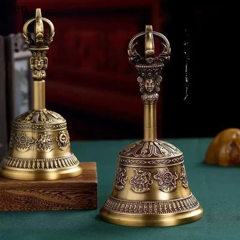 X5-15 1 brass tibetan vajra bell and pestle ritual instrument five-strand nine-strand copper bell hand shake bell