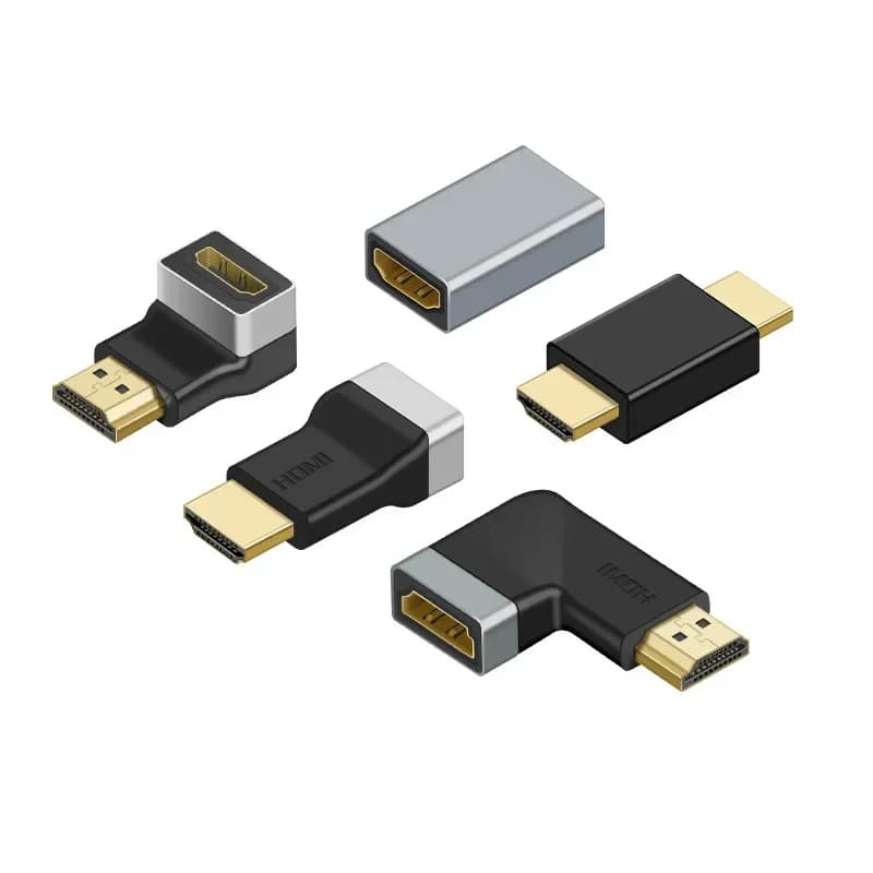 HDMI adapter compatible with right angle from 90/270 degrees, male to male/female converter, 4K HD connector for HDTV, PS4, laptop, TV Box HDMI