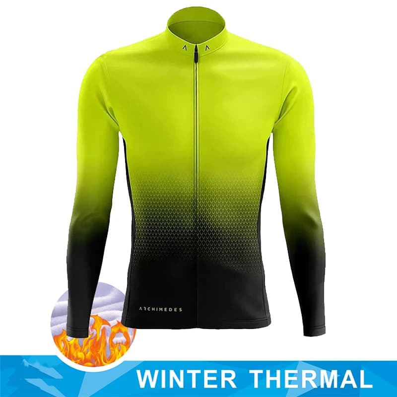 Maglia da ciclismo da uomo Team 2024 in pile termico invernale manica lunga MTB bicicletta giacca calda bici da strada abbigliamento MTB abbigliamento sportivo da esterno