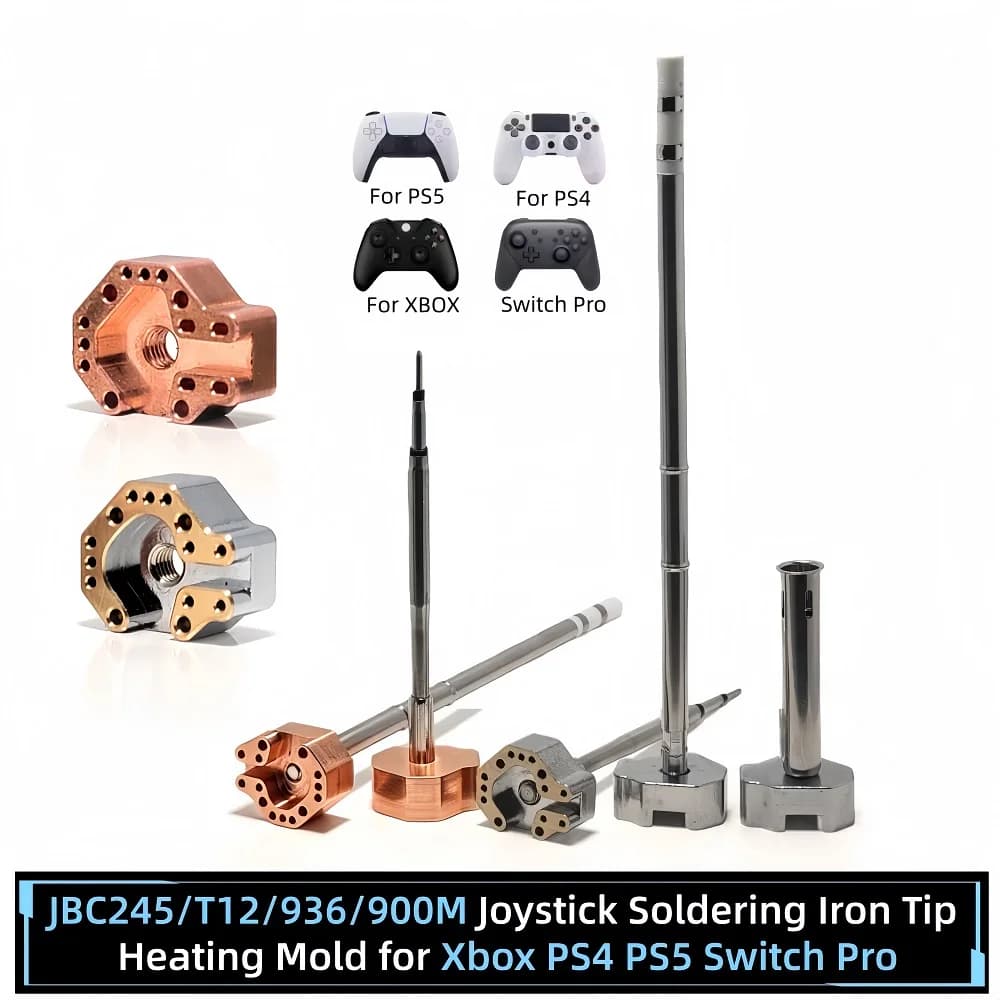 Punta per saldatore T12/JBC245/936 con stampo riscaldante per joystick di controller Xbox, PS4, PS5, Switch Pro - Strumenti per smontaggio e riparazione