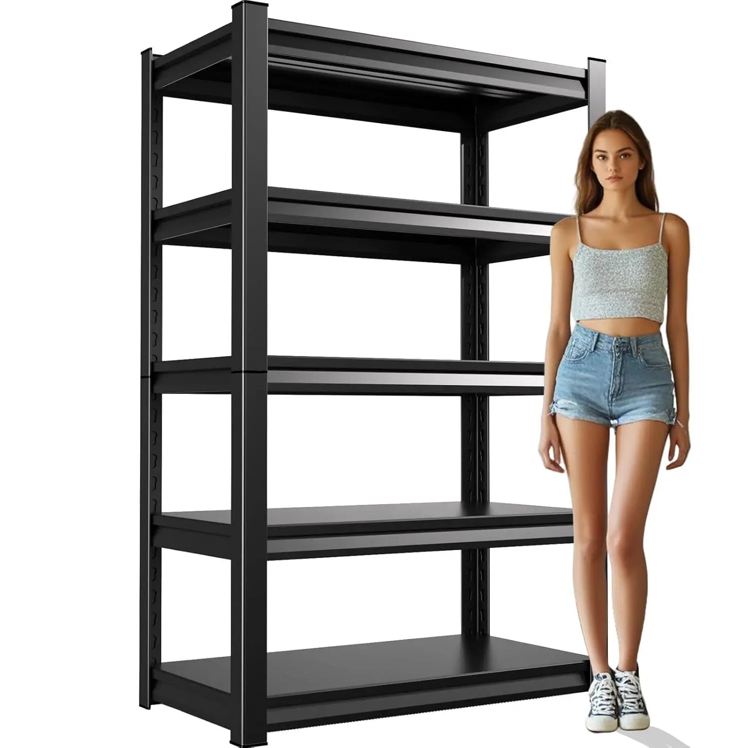 Garage Shelving Heavy Duty Storage Shelves Easy Assembly 5 Tier Adjustable Metal Shelving Utility Shelf Rack Garage, Customized