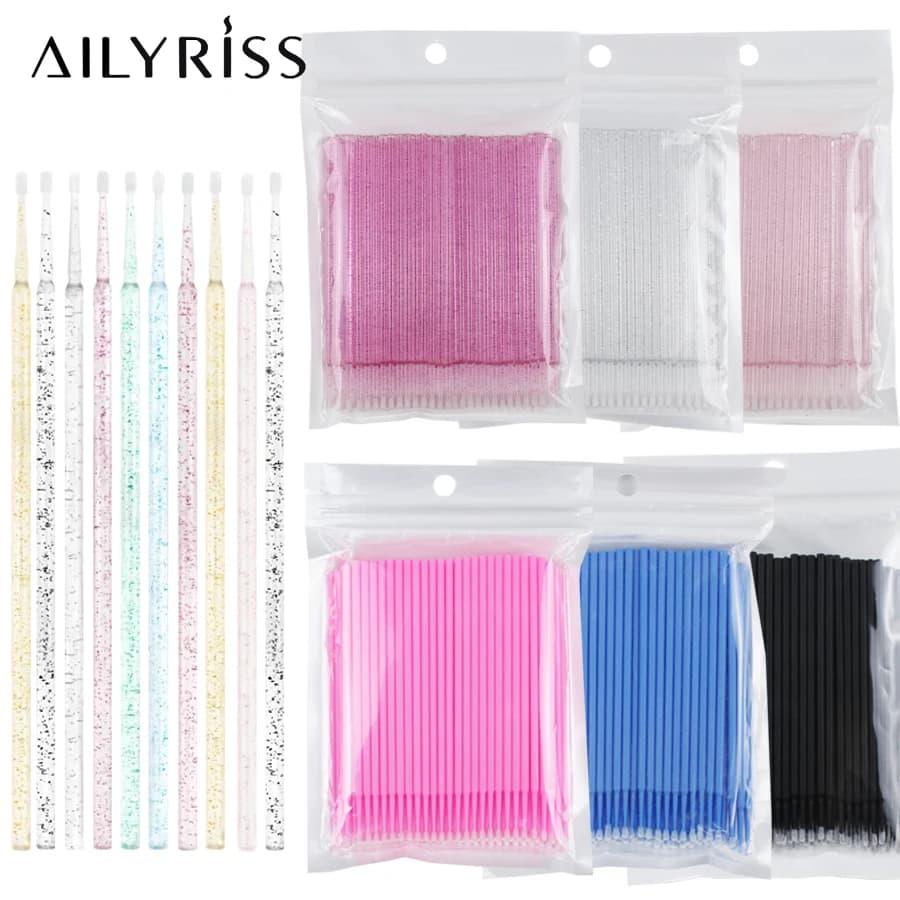 Wholesale 500 pcs/Lot Micro Brushes for Eyelash Cleaning Brushes Sticks Makeup Tools Extension Brushes, US Eyelash Application And Drop