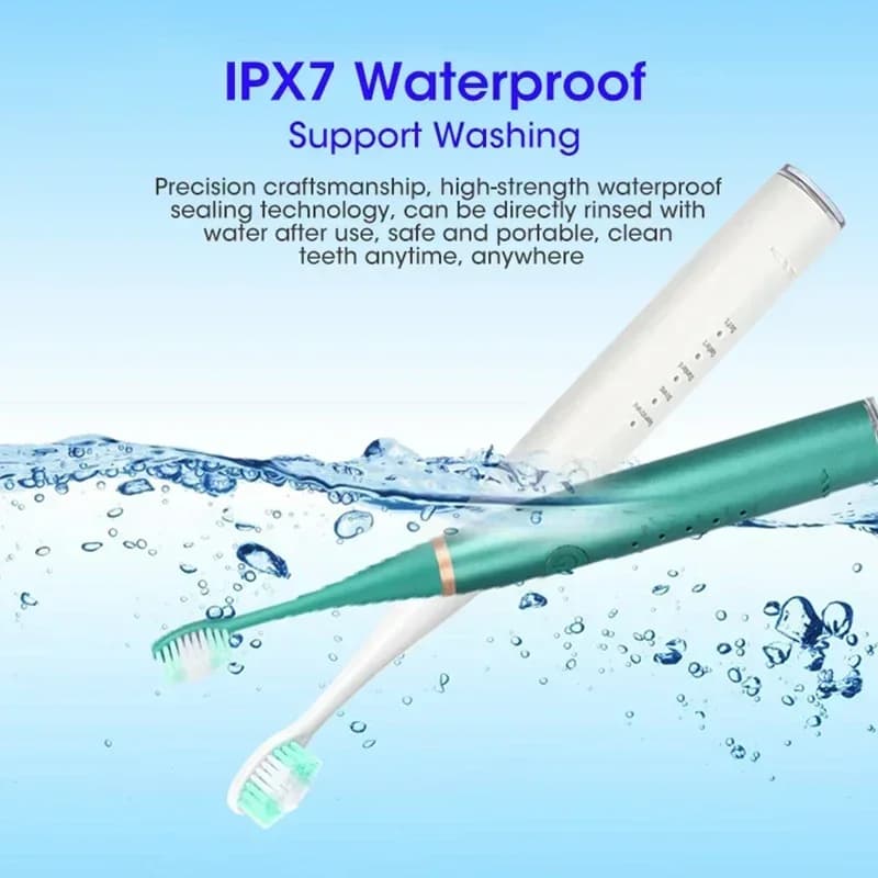 Electric toothbrush with sonic cleaning 3 in 1 for teeth whitening and oral hygiene - USB charging and replaceable head