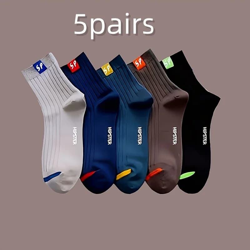 5 paia di calzini sportivi estivi: traspiranti, assorbi sudore, resistenti, calzini per tutti i giorni, calzini casual da esterno, adatti a tutti i generi
