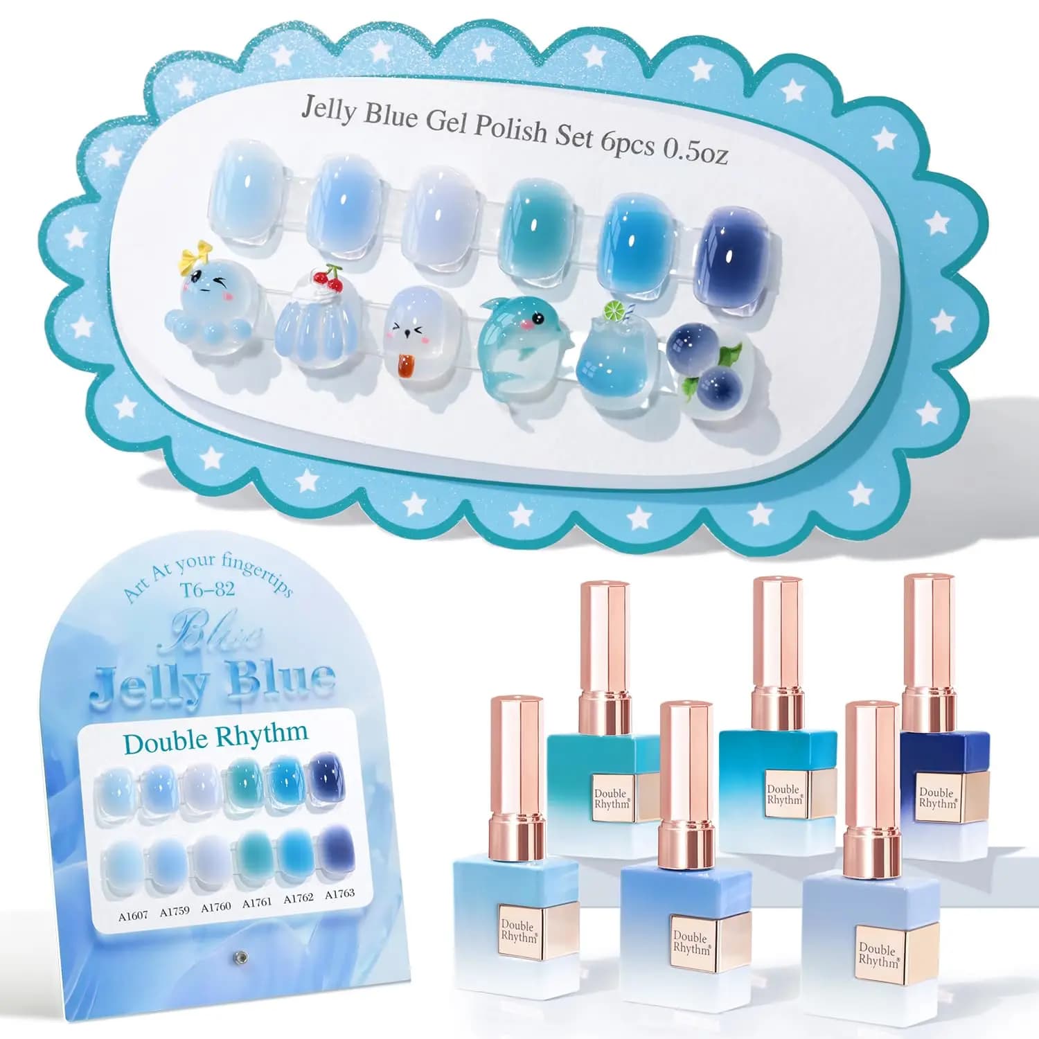 Set di 6 Smalti Gel da 15ml, Stesso Colore, Rimovibili con Soak-Off, per Nail Art, Manicure Professionale e Fai-da-Te a Casa per Donne
