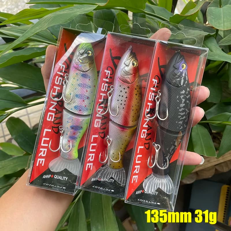 Swimbait Richiamo di Pesca 135mm 31g Multi Giunto Esca Affondamento Lento Wobbler Artificiale Esca Dura Bass Luccio Pesca in Mare