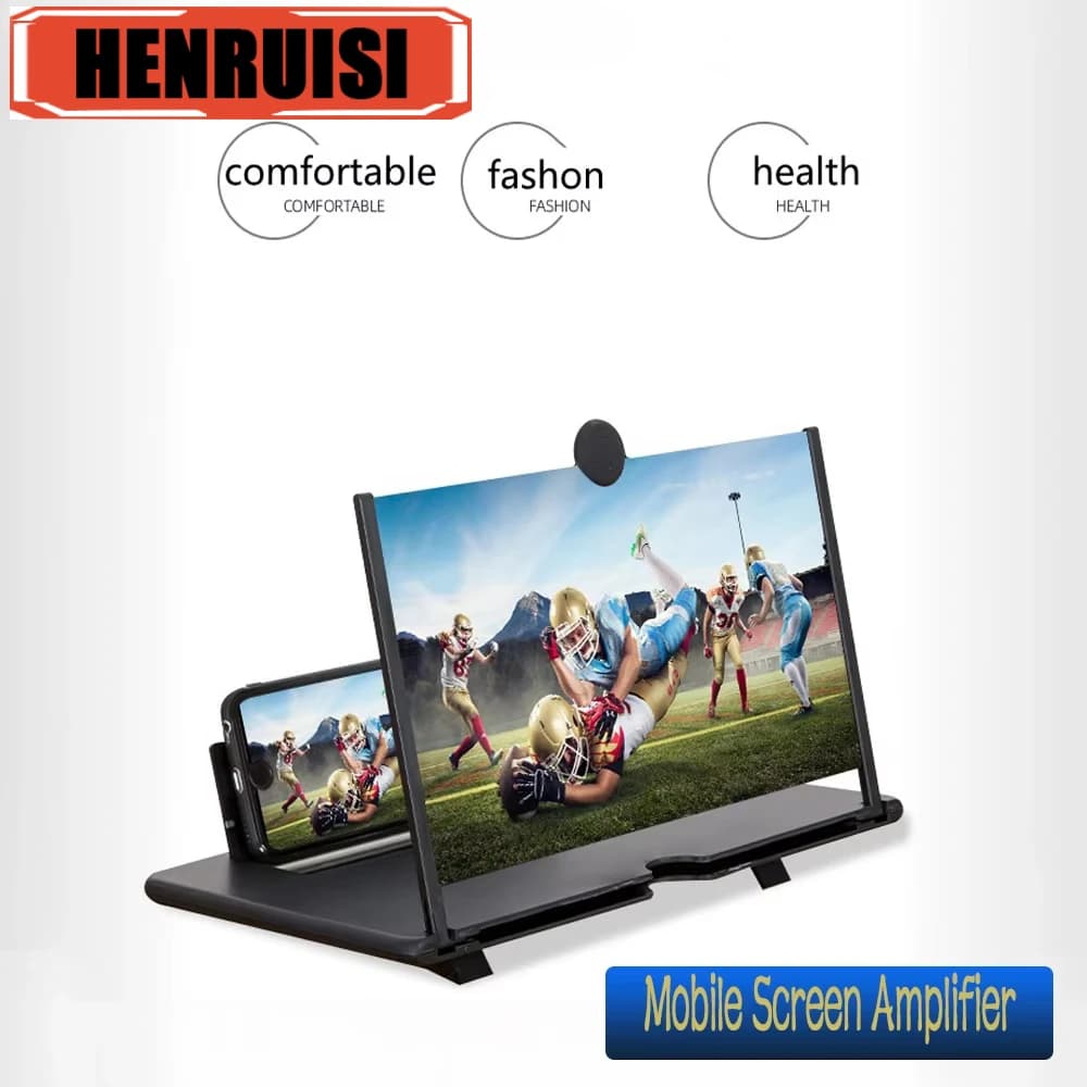 New 12 Inch HD Enlargement Video Enlargement Amplifier for Cell Phone Screen for Support for Smartphone Support Phone Support Bracket with Enlarged 3D Screen