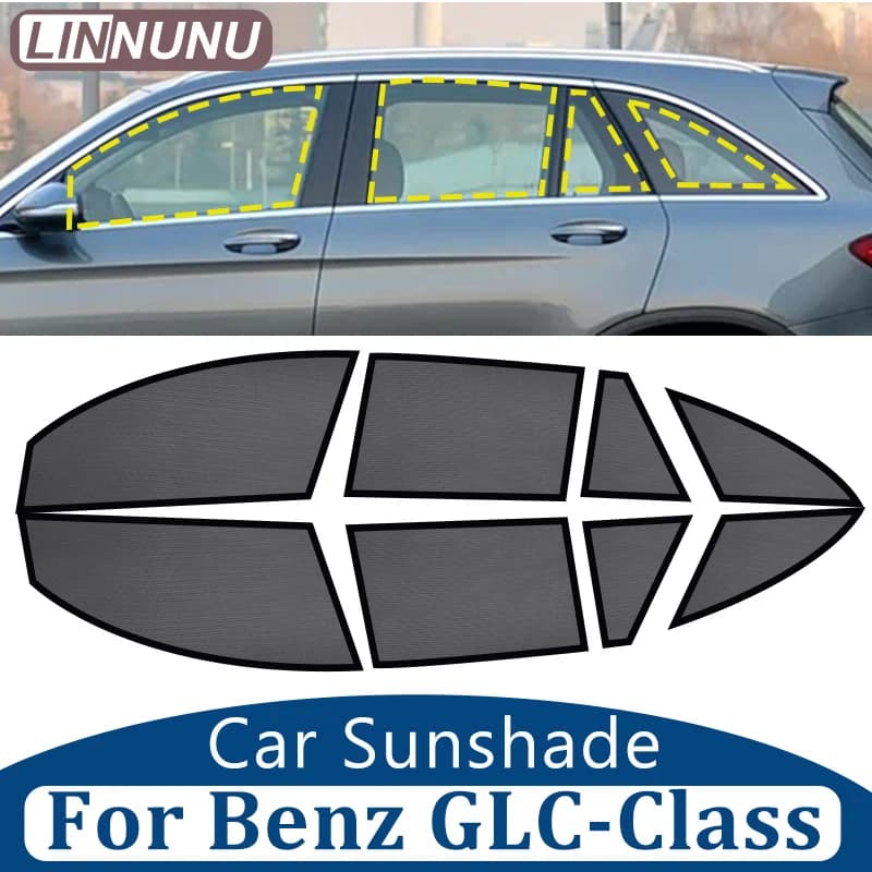 LINNUNU Tendina Parasole Magnetica per Finestrino Posteriore Mercedes Benz GLC Classe X253 X254, Accessori per Auto