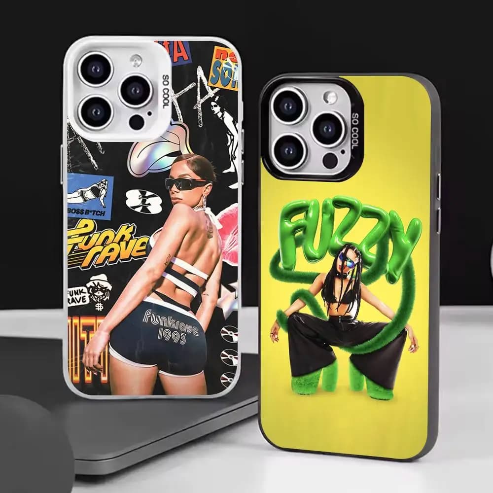 Cover posteriore antiurto colorata argento Singer Anitta per iPhone 17 16 15 14 13 12 11 Pro Max Plus