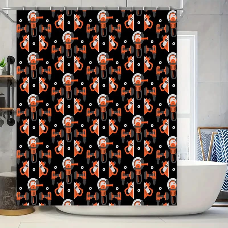 Decorazione moderna per il bagno Tenda da doccia Stampa in tessuto Design Impermeabile 180X240 cm Per la decorazione della vasca Accessori per la casa Arancione