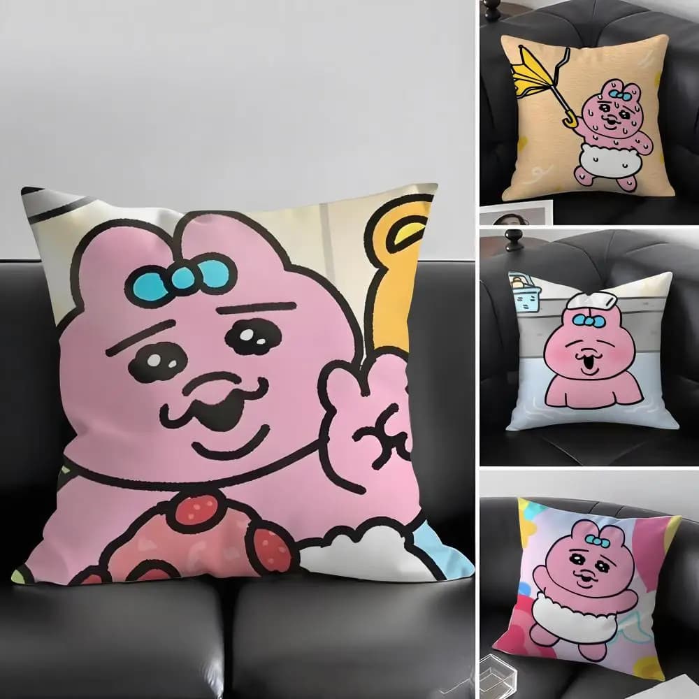 O-Opanchu UsagiI Fodera per cuscino con motivo a cartoni animati, tessuto ultra morbido e delicato sulla pelle, comfort simile a nuvole e cerniera nascosta