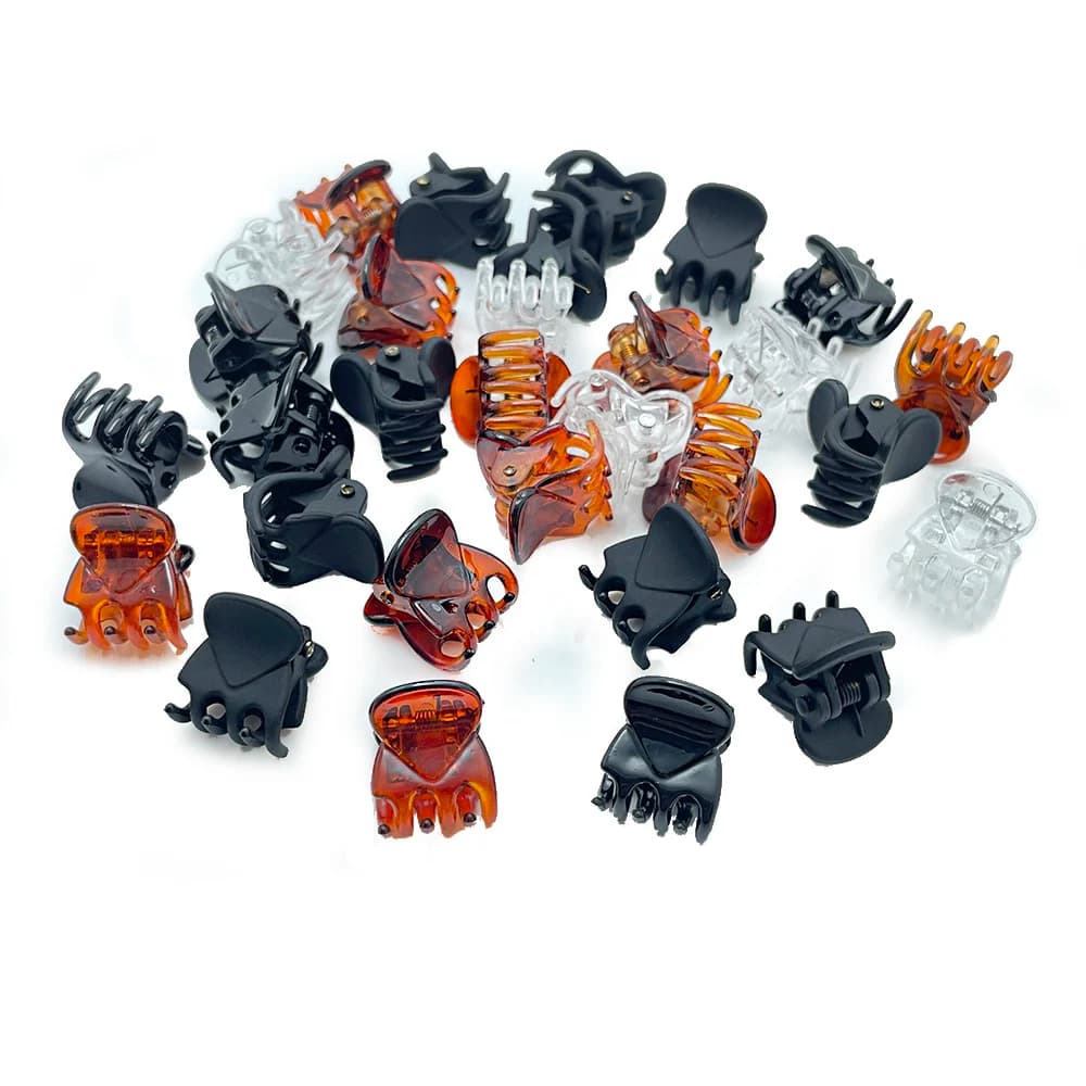 50 pz piccolo piccolo 10mm 15mm clip artiglio per capelli per le donne ragazze Mini semplice nero trasparente clip di plastica tornante bambini Hair Styling