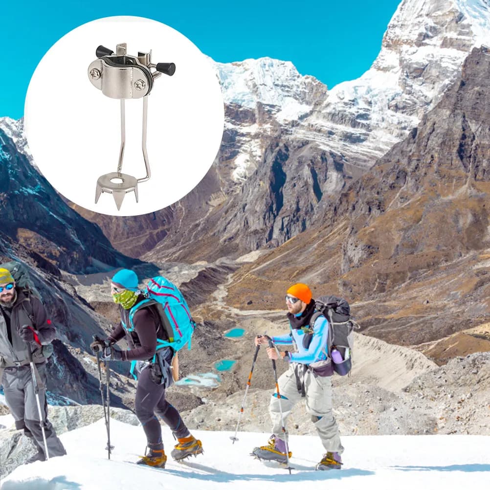 Punta per bastoncini da trekking in lega di alluminio a 5 punte, per ghiaccio e neve, impugnatura invernale per escursioni, attrezzo da alpinismo e arrampicata all'aperto