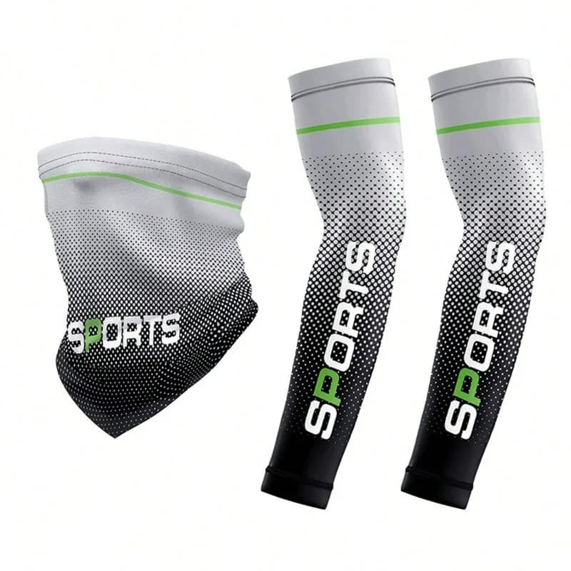 One set of UV resistant ice silk cooling sleeves and face mask scarf, the best equipment for summer outings
