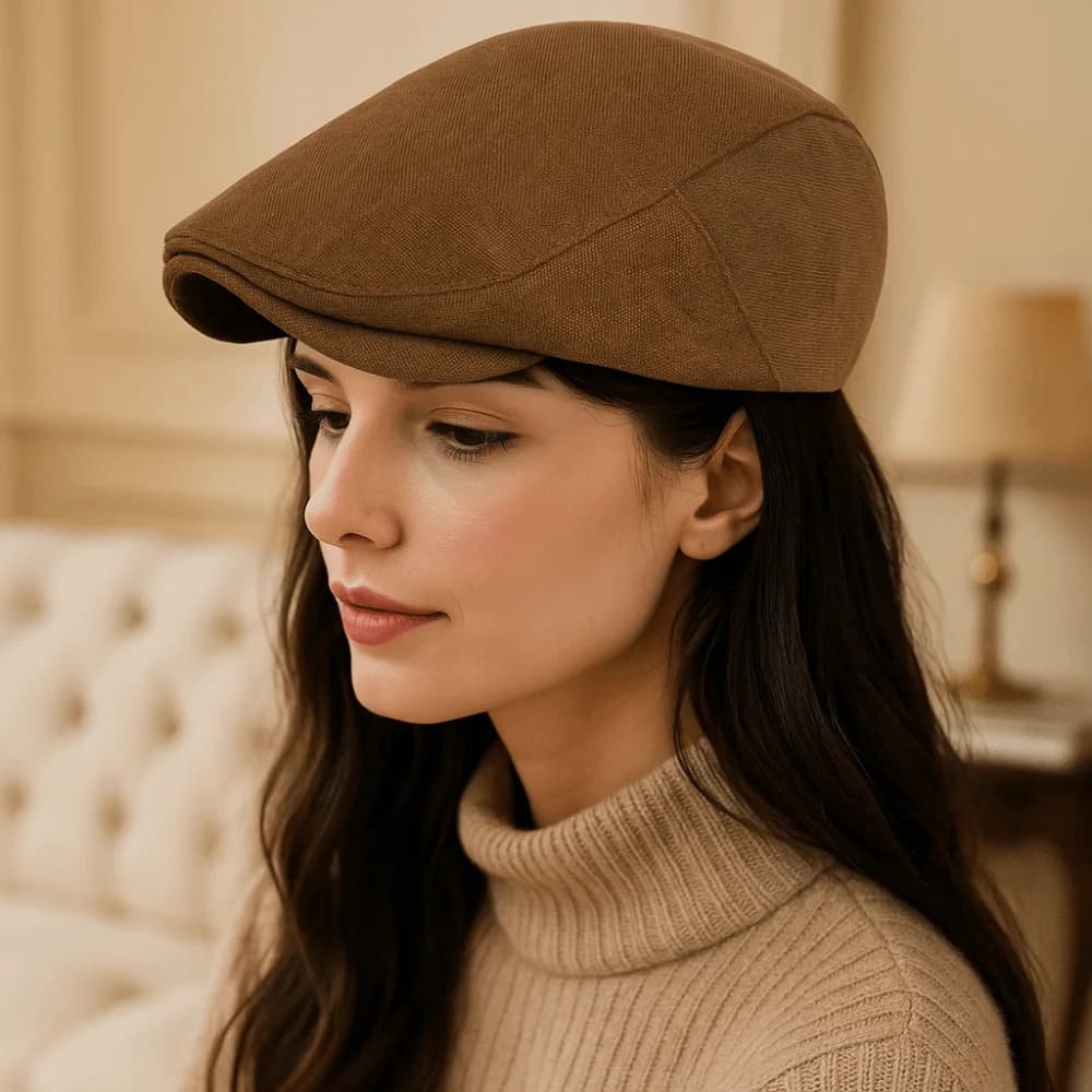 Cappello con visiera curva traspirante, berretto con visiera dal design semplice, cappelli vintage a becco d'anatra, cappelli piatti casual antivento per il freddo