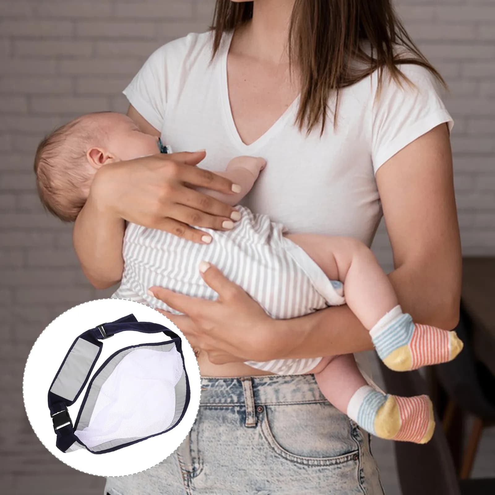 Marsupio Multifunzionale per Neonati, Traspirante in Rete, per Viaggi e Shopping, da Neonato a Bambino, Leggero