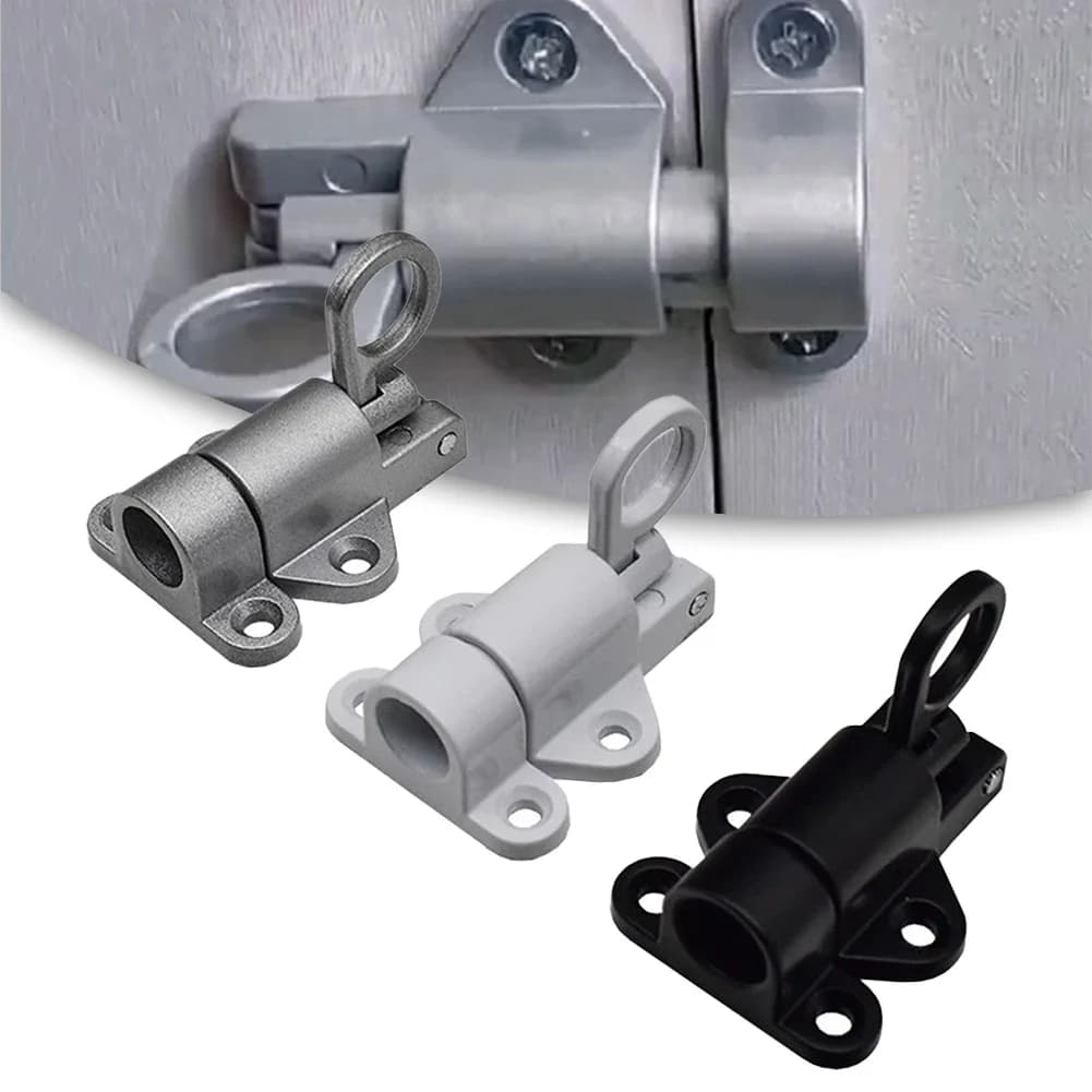 1Pc In Lega di Alluminio Porta Fermo Serratura Finestra Cancello di Sicurezza Pull Ring Primavera Rimbalzo Porta di Casa Bullone di Sicurezza Fermo Hasp Serratura Scorrevole