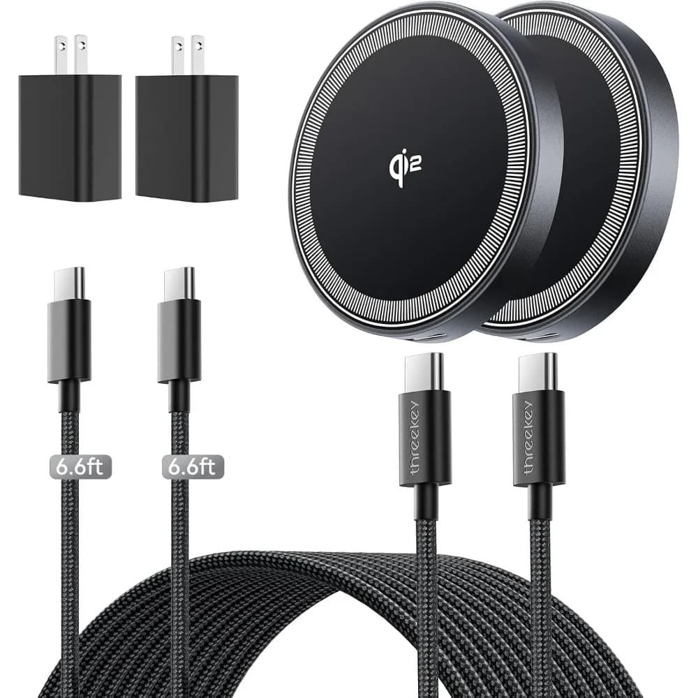 Magnetic Wireless Charger with 6.6ft Cable for Fast Charging on Qi2 Compatible Devices