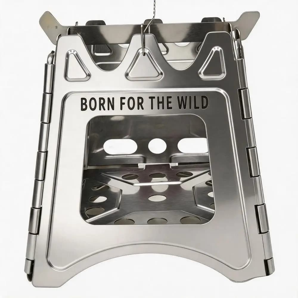 Pratical Lightweight Wood Burning Camping Stove Stainless Steel Portable Folding Camping Stove Backpacking Stove Outdoor Cooking