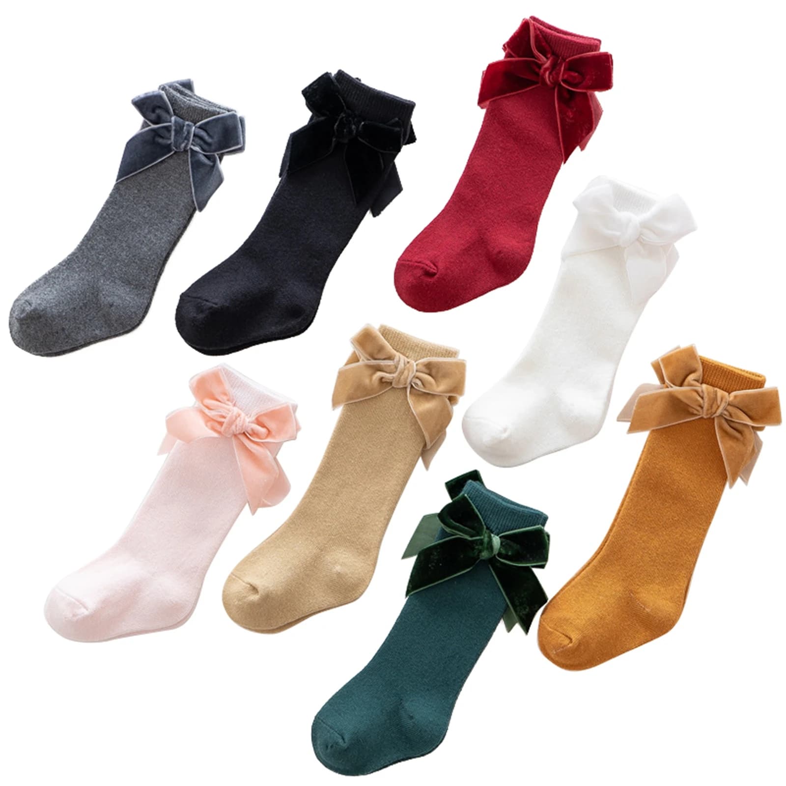 0-3Years Infant Newborn Baby Girls Solid Autumn Winter Stockings Velvet Bowknot Leggings Warmer Breathable Cute Hose