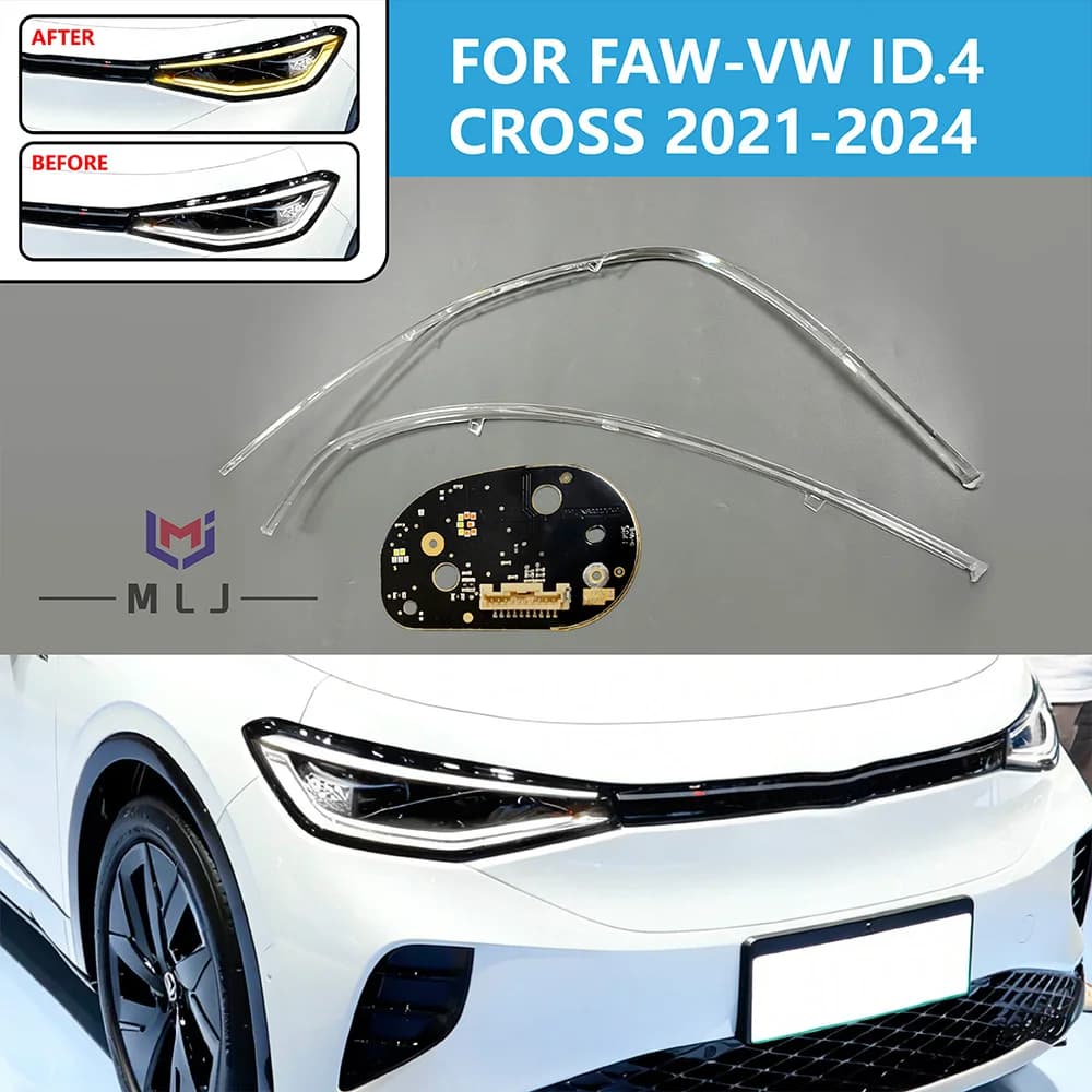 Chip LED DRL per Fari, Tubo Luminoso per FAW-Volkswagen ID.4 Cross 2021-2024, Luce Diurna a Barra, Occhi d'Angelo