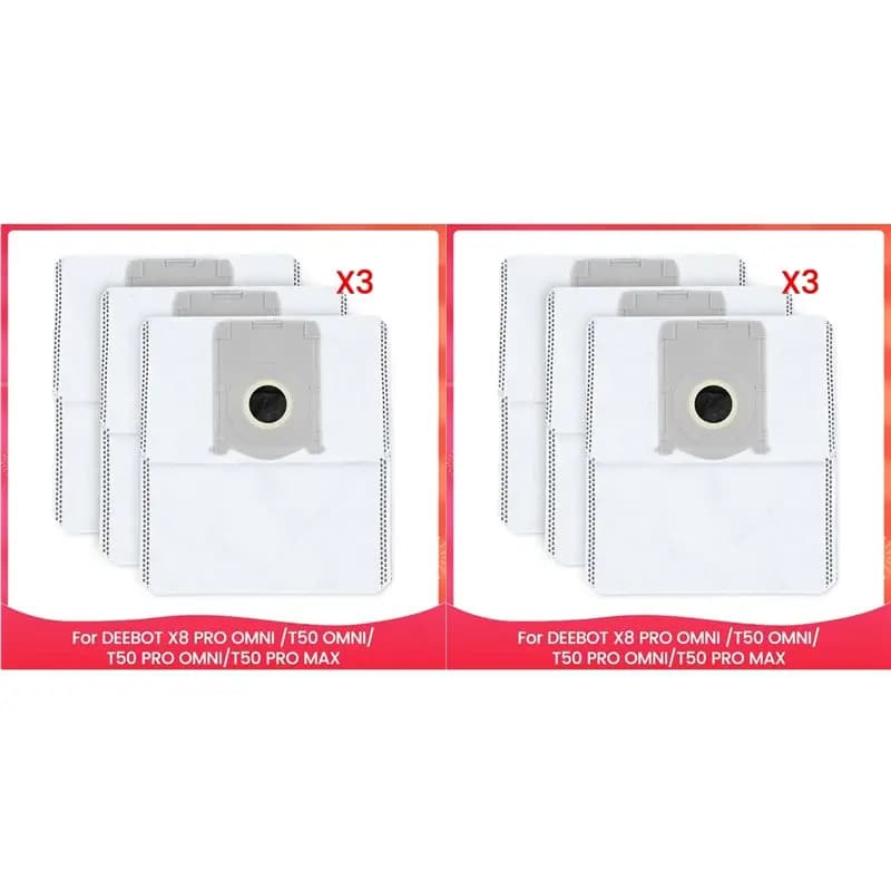 【CARNIVAL FEAST】6 sacchetti per la polvere per ECOVACS DEEBOT X8 PRO OMNI /T50 OMNI/T50 PRO OMNI/T50 PRO MAX Accessori per aspirapolvere robot K