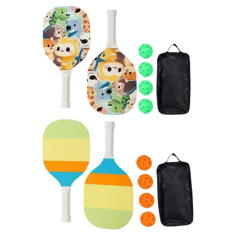 Children's pickleball rack set Pickleball racket set with comfortable handle for adults with 4 balls Beach table tennis rack