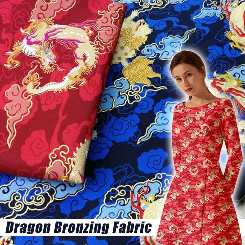 100*148 cm Drago Cinese Design Broccato Jacquard Tessuto di Raso Per Cheongsam Kimono Cucito Borsa Fai Da Te Tessuto Patchwork Fatto A Mano