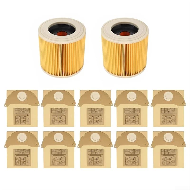 Sacchetti e filtri a cartuccia per aspirapolvere Karcher WD2 WD2.200 MV2 A2004 6.904-322.0 per aspirapolvere a secco e a umido