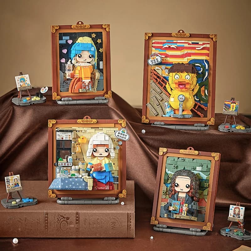 Classic Oil Painting Building Block Set DIY Decoration Hanging Painting Small Particle Assembled Ornaments Children's Toys Gifts