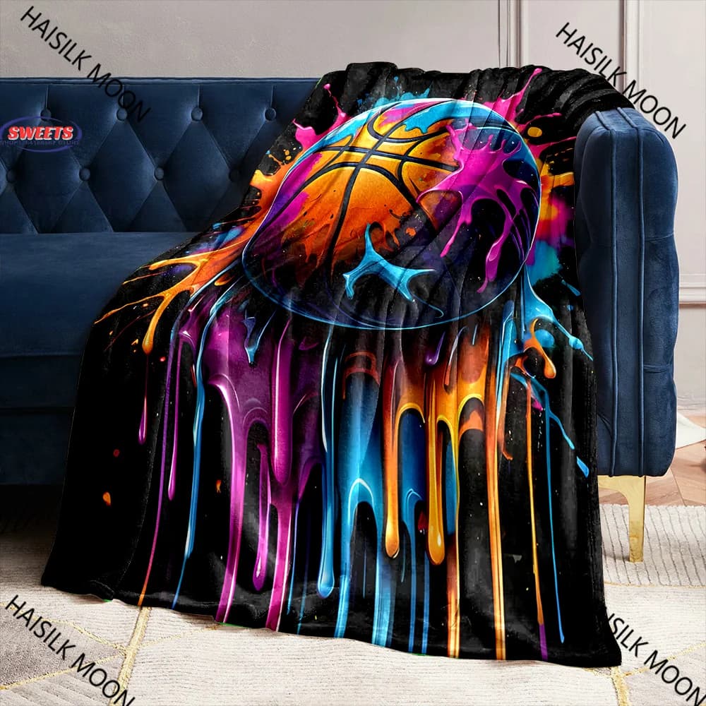 Coperte stampate a tema basket 3D Camera da letto Divano Campeggio Aereo Viaggi Coperte portatili Regali per le vacanze disponibili multi-scena