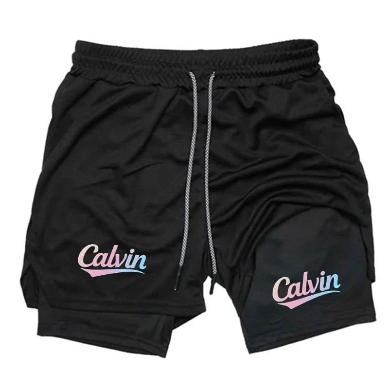 Breathable Men's 2-in-1 Sport Shorts Outdoors Quick Dry Gym Running Compression Training Pocket Summer High Elasticity Cycling