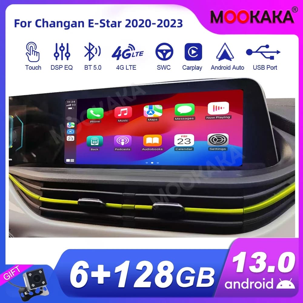Per Changan E-Star 2020-2023 Autoradio Lettore Multimediale Wireless Carplay Android Auto Autoradio Stereo Navigazione GPS WiFi 4G