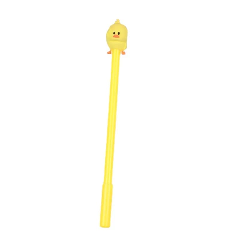 Penna di pollo gialla del fumetto all'ingrosso 24 Pcs penna Anti-perdita di valore di colore carino penna a base d'acqua per cancelleria per studenti