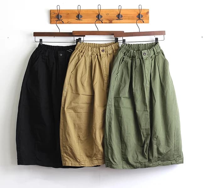 Spring 2026 High Waist Cotton Washed Elastic Lantern Balloon Half Skirt Versatile Casual City Commute Daily Travel Shopping Date