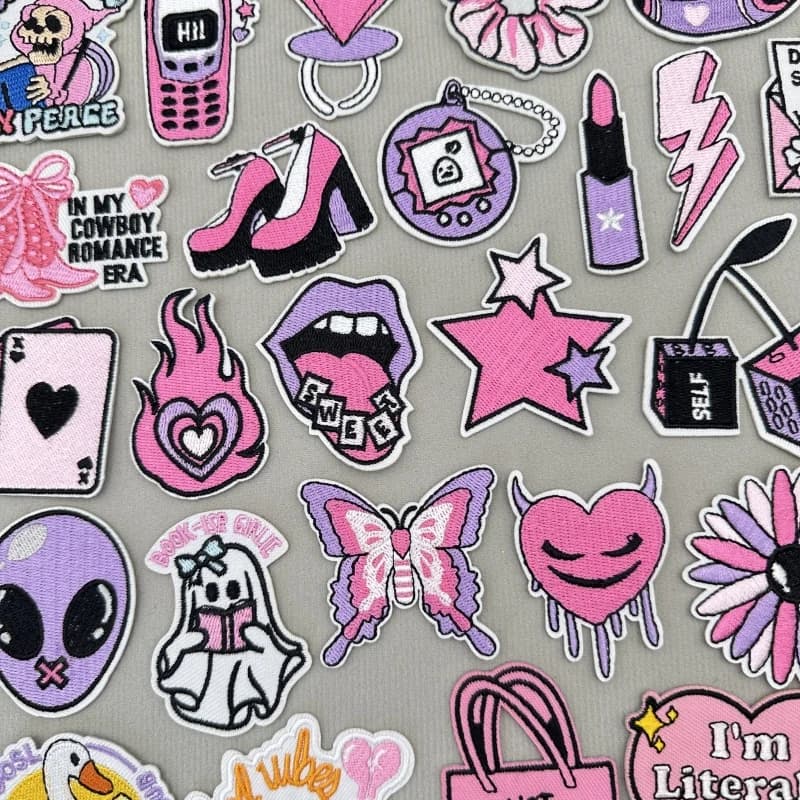 Cartoon Purple Eye Beads Embroidery Cloth Sticker Purple Diamond Decorative Patch Sticker Embroidery Chapter Sticker Ironing