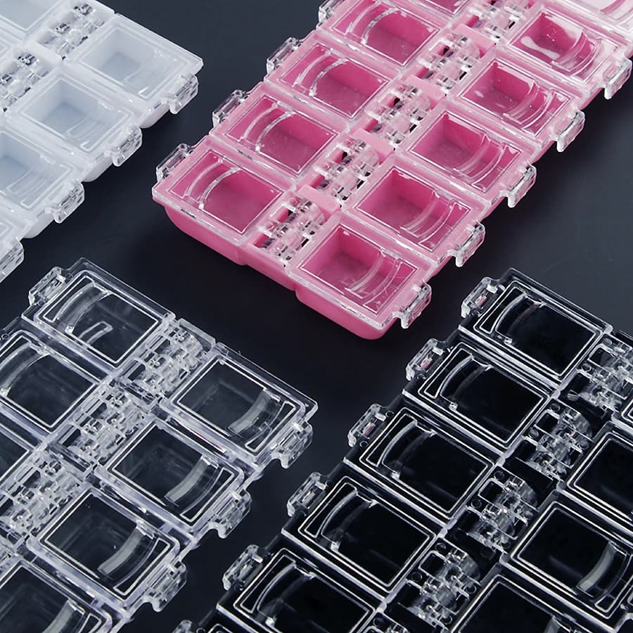 12 Grids Nail Art Storage Box Jewelry Organizer Rhinestones Container Manicure Tool Box for Home Use