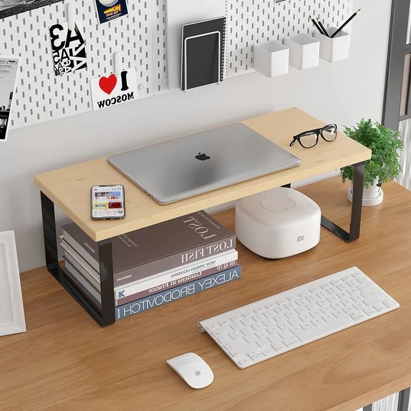 Simple Modern Cuter Monitor Riser Stand Desktop Small Storage Ra Office Desk Organizer E-Product Display elf GouTieYa
