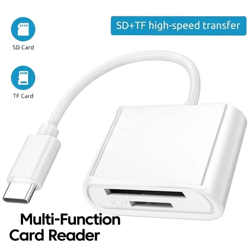 Lettore di schede SD/TF 2 in 1 da USB-C a SD/TF per iPhone, adattatore per Huawei e Xiaomi