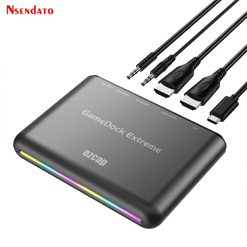 Ezcap360B 4K 60fps GameDock Extreme HDR VRR Video Audio HDMI Capture Card with Microphone and RGB Real Colors Support for Live Streaming on PC