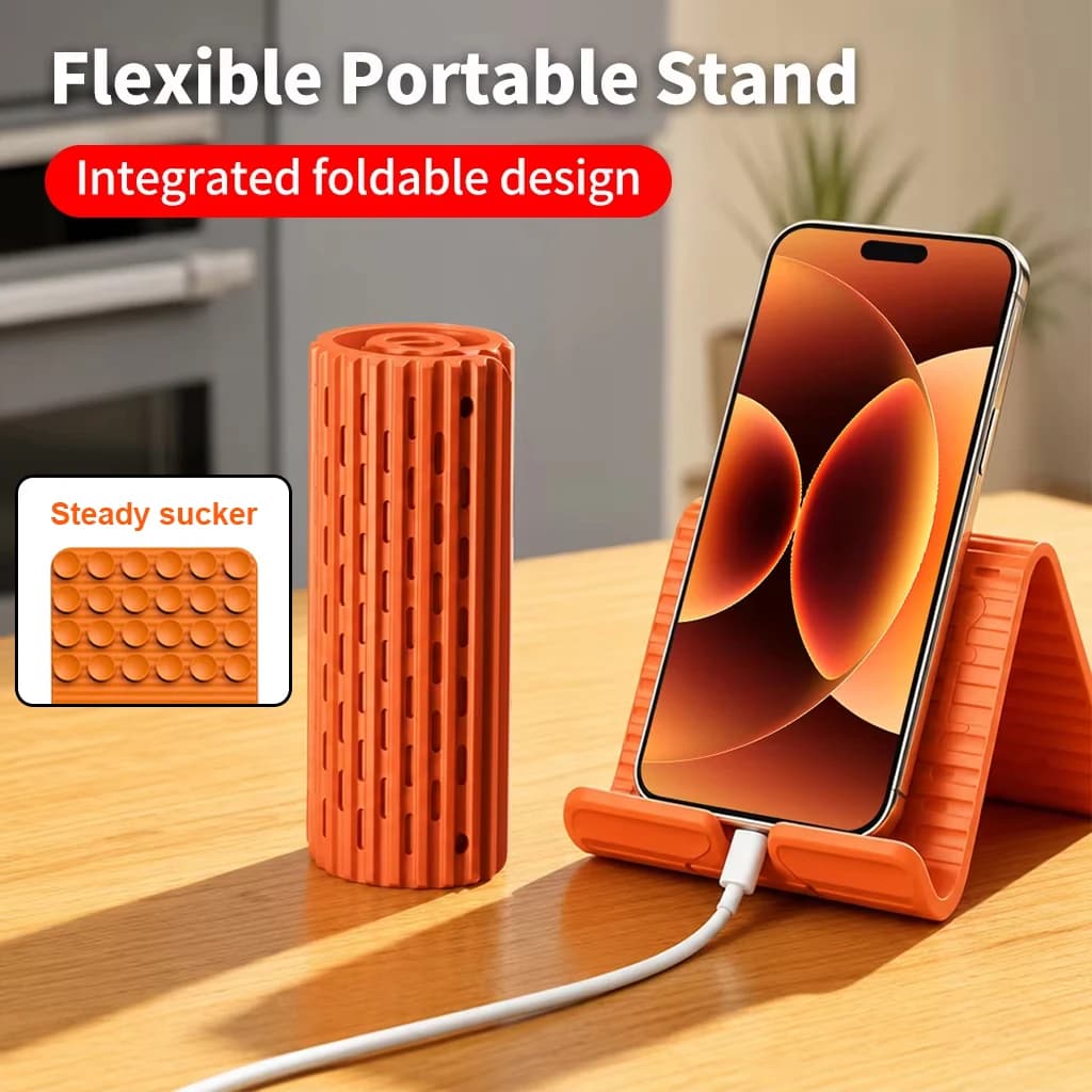 Cell Phone Bracket with Sucker On The Wall, Multi-angle Foldable Lazy Cell Phone Bracket, Portable Ultra-thin Flat Bracket