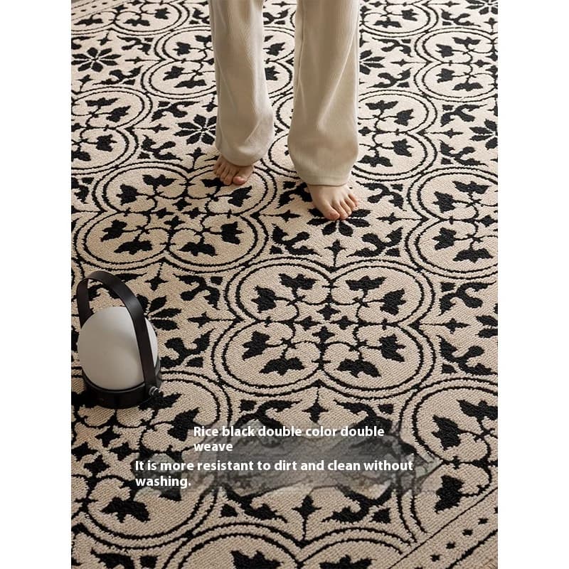 VIKAMA francese lavabile e lavabile tappeto da soggiorno leggero di lusso premium resistente alle macchie tappetini per camera da letto senza attrezzi decorazioni per la casa