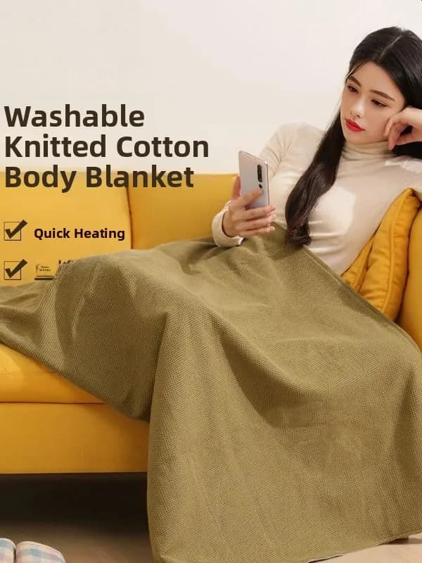 Coperta Riscaldante per Adulti, Uso Domestico, per Spalle, Vita e Ginocchia, Terapia del Calore a Infrarossi Lontani, Coperta Calda con Motivo a Griglia