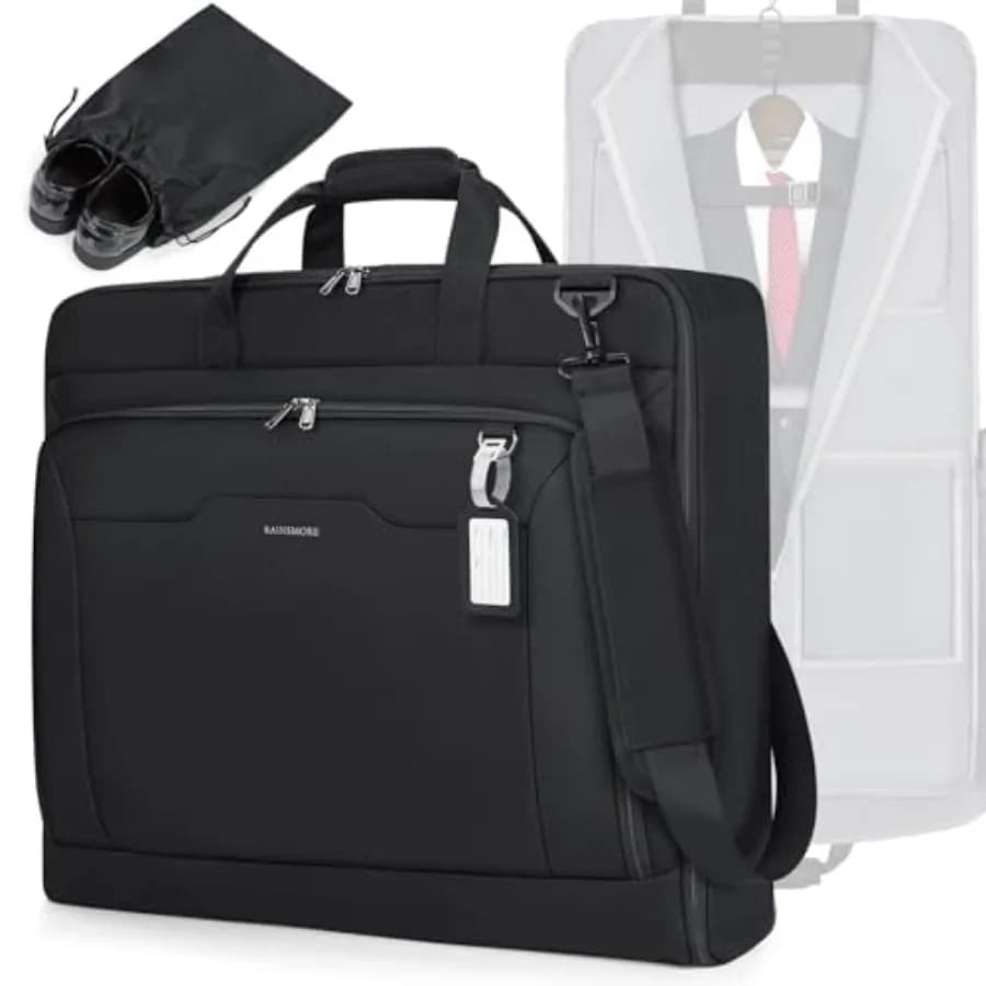 Borse porta abiti da viaggio, borsa porta abiti da trasporto a mano per appendere vestiti, borsa porta abiti da viaggio d'affari con borsa per scarpe e tracolla