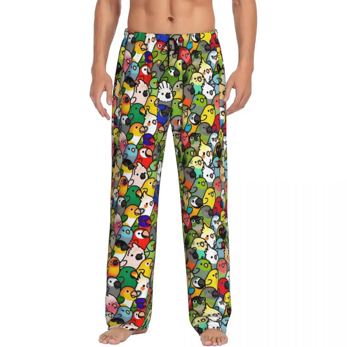 Pantaloni da pigiama per uccelli pappagallo da uomo con stampa personalizzata Pantaloni da notte per indumenti da notte Macaw Squad con tasche