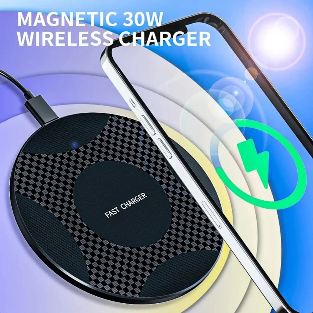 Caricatore Wireless Veloce a Induzione, Base di Ricarica per iPhone 17 15 14 13 12 X Pro Max Samsung S23 S22 Xiaomi Huawei