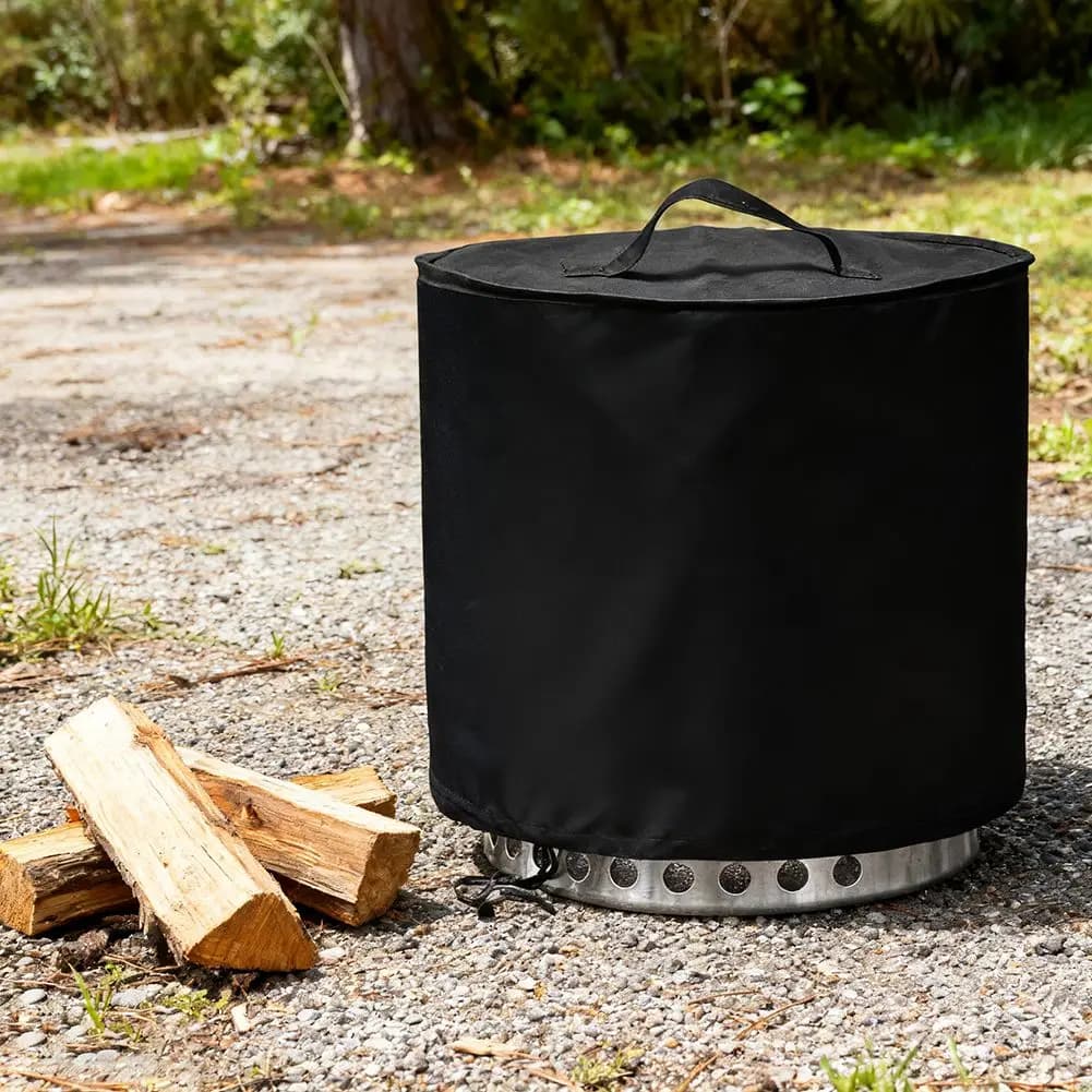 Protezione senza fumo Copertura per stufa antincendio Tessuto Oxford 600D Cuciture rinforzate Nastro impermeabile Sottelo rivestimento in PVC per campeggio all'aperto