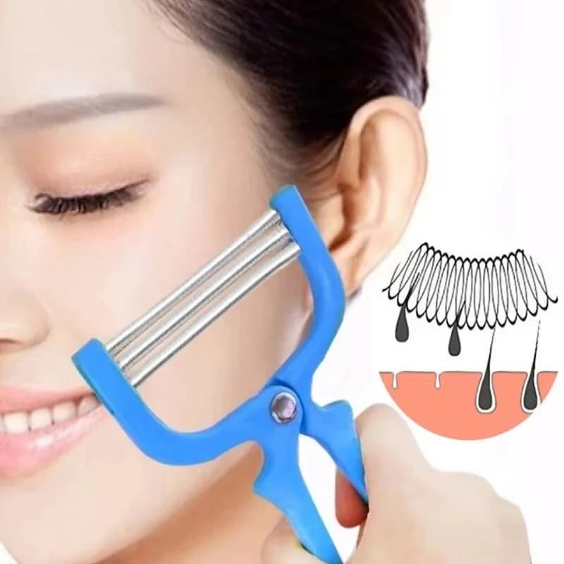 Dispositivo per la depilazione del viso, tipo rullo a molla portatile sicuro, strumento per la depilazione del viso da donna, pulizia della bellezza del viso