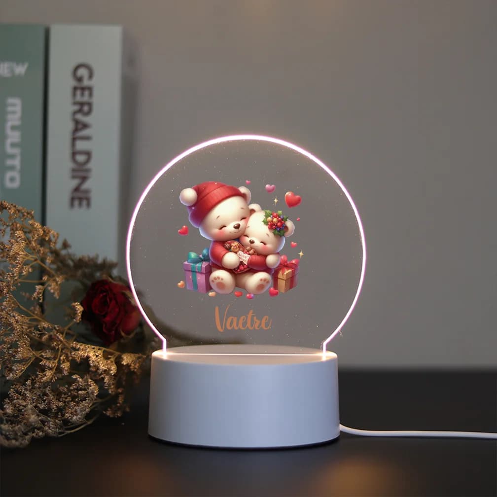 Customized Bear Shape Night Lamp, Children Toy, USB Ambient Light with Touch Button, LED Desk Lamp