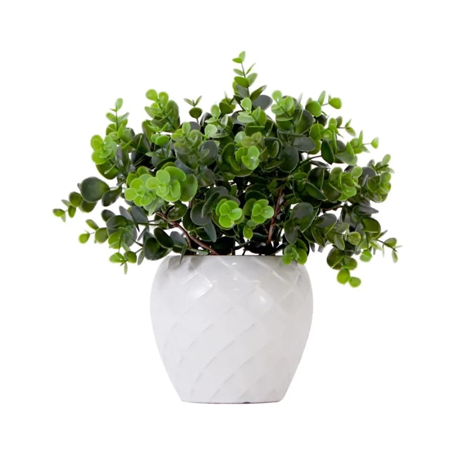 11in. Artificial Boxwood Plant with Decorative Planter Green